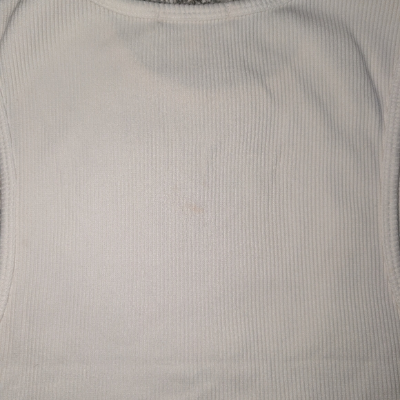 Agolde White Ribbed Tank Top - Picture 7 of 9